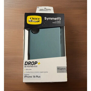 New Otterbox Symmetry MagSafe Apple iPhone 16 Plus Green Cactus Leather